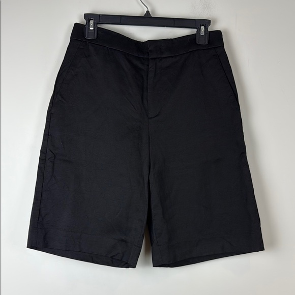 Vince Black Flat Front Bermuda Shorts Size 4 - Picture 1 of 8